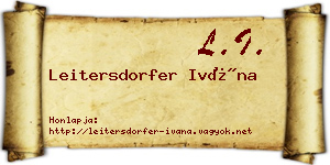 Leitersdorfer Ivána névjegykártya